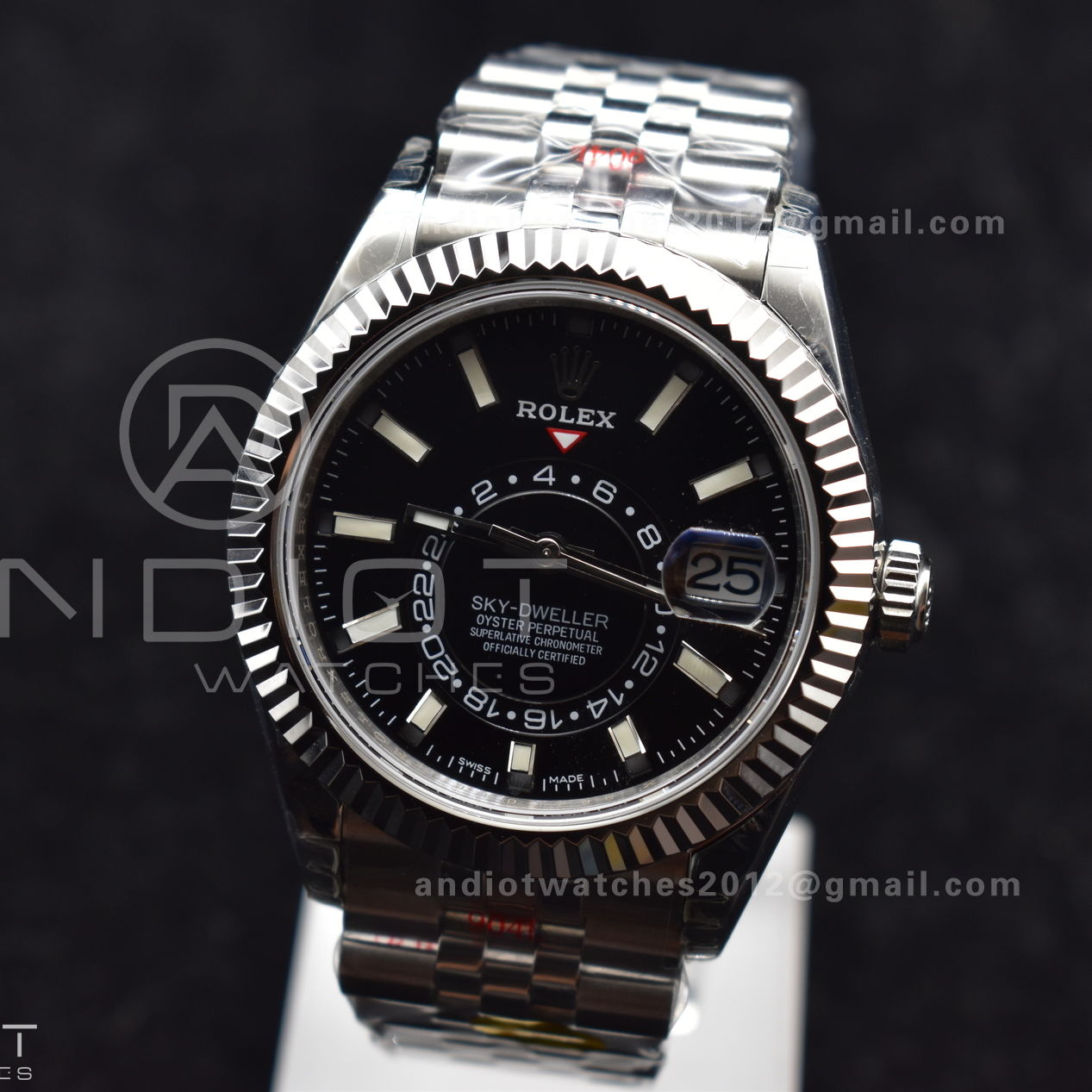 Skydweller SS Noob Best Edition Black Dial on SS Jubilee Bracelet A23J